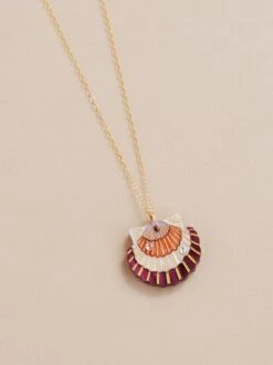 Wolf & Moon Scallop Shell Necklace