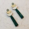 Wolf & Moon Selene Earrings In Green Marble 2 Wolf & Moon Selene Earrings In Green Marble -Wolf & Moon selene earrings lifestyle 2