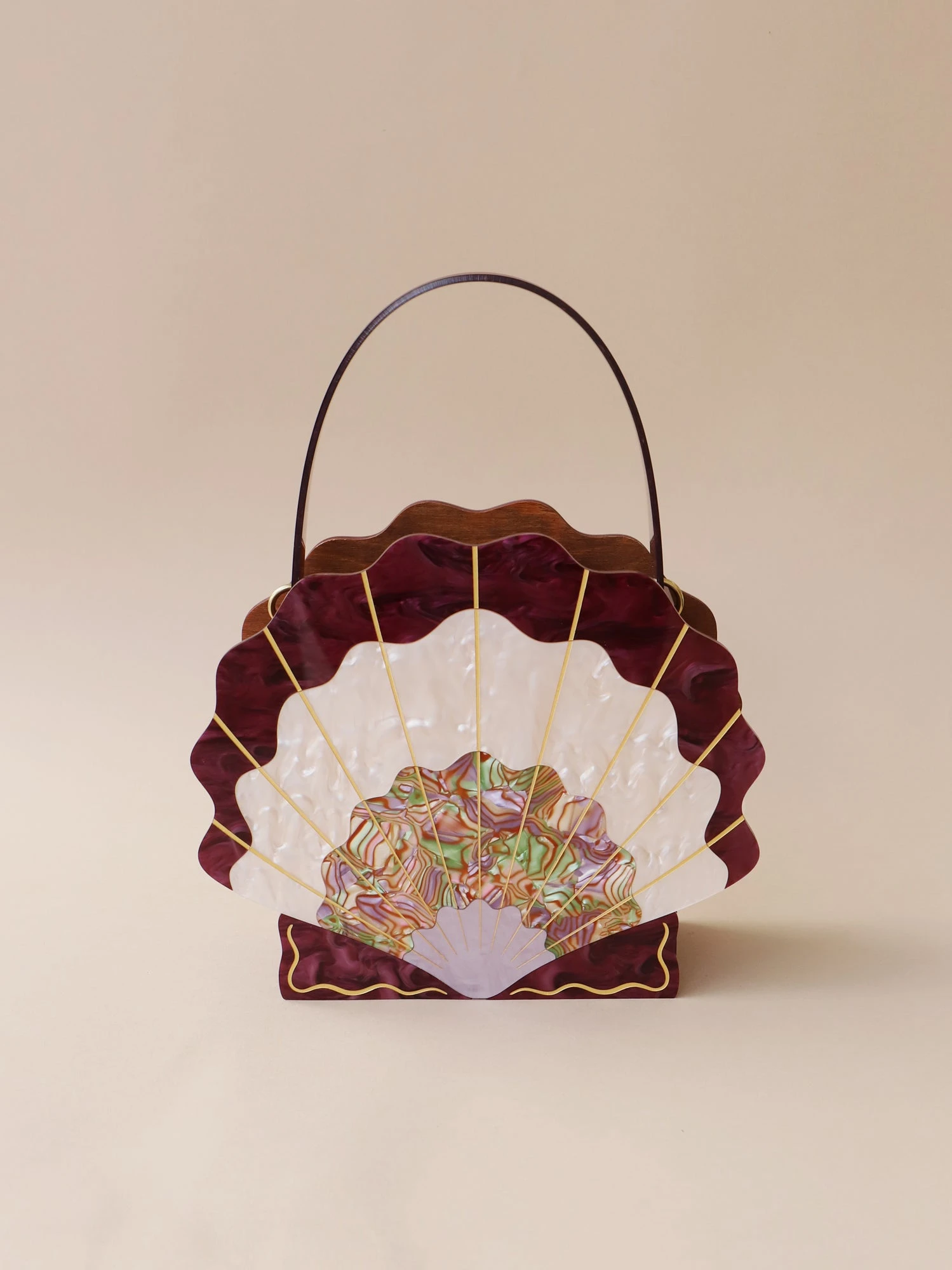 Wolf & Moon Scallop Shell Bag In Cherry 8 Wolf & Moon Scallop Shell Bag In Cherry - Image 6