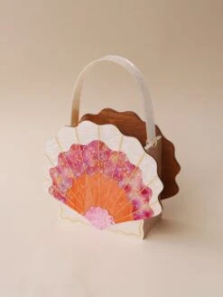 Wolf & Moon Scallop Shell Bag In Sunset