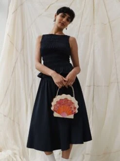 Wolf & Moon Scallop Shell Bag In Sunset -Wolf & Moon shell bag sunset model 3