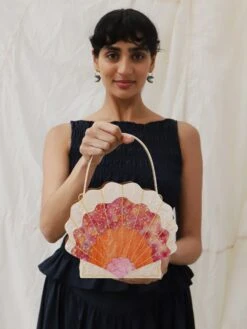 Wolf & Moon Scallop Shell Bag In Sunset -Wolf & Moon shell bag sunset model 4