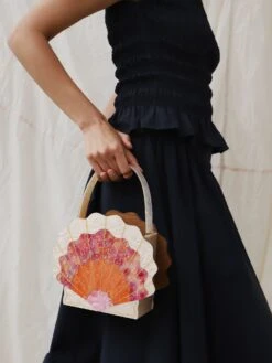 Wolf & Moon Scallop Shell Bag In Sunset -Wolf & Moon shell bag sunset model 5