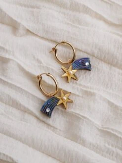 Wolf & Moon Shooting Star Hoops