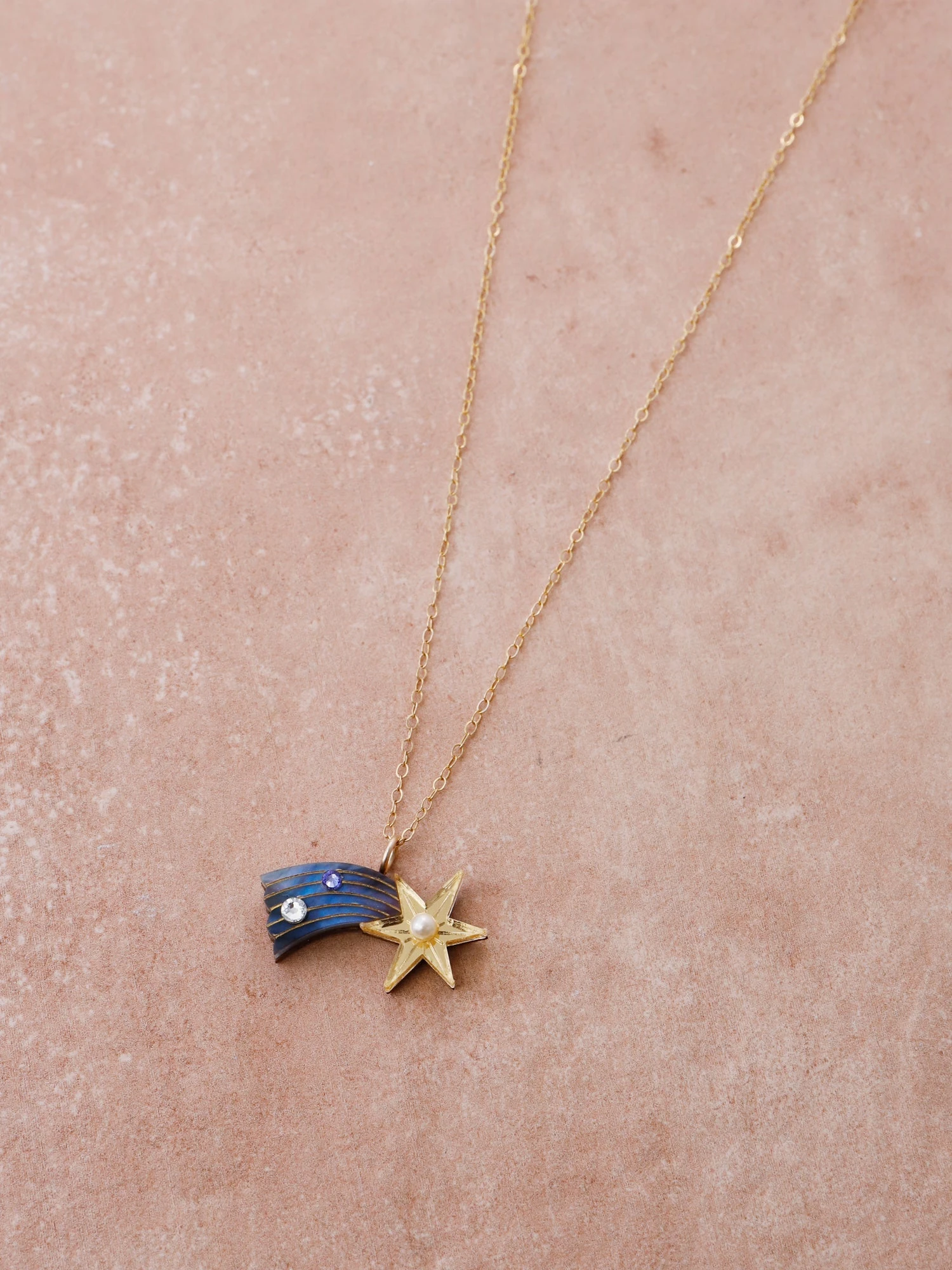 Wolf & Moon Shooting Star Necklace 3 Wolf & Moon Shooting Star Necklace