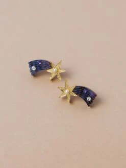 Wolf & Moon Shooting Star Studs -Wolf & Moon shooting star studs lifestyle 2