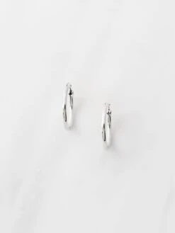 Wolf & Moon Sterling Silver Hoops -Wolf & Moon silver hoops front