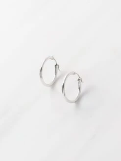 Wolf & Moon Sterling Silver Hoops -Wolf & Moon silver hoops side