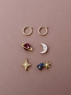 Wolf & Moon Starry Night Hoops Set -Wolf & Moon starry night hoop set lifestyle 3 V2