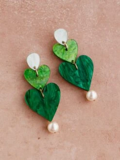 Wolf & Moon Stevie Earrings In Moss