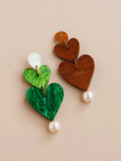 Wolf & Moon Stevie Earrings In Moss -Wolf & Moon stevie earrings moss lifestyle 4