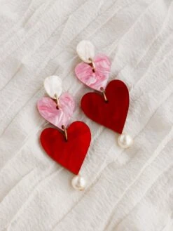 Wolf & Moon Stevie Earrings In Pink/Red