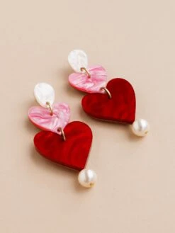 Wolf & Moon Stevie Earrings In Pink/Red -Wolf & Moon stevie earrings redpink lifestyle 3