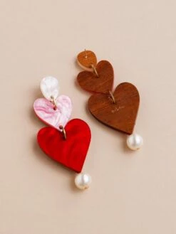 Wolf & Moon Stevie Earrings In Pink/Red -Wolf & Moon stevie earrings redpink lifestyle 4