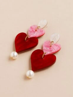 Wolf & Moon Stevie Earrings In Pink/Red -Wolf & Moon stevie earrings redpink lifestyle 5