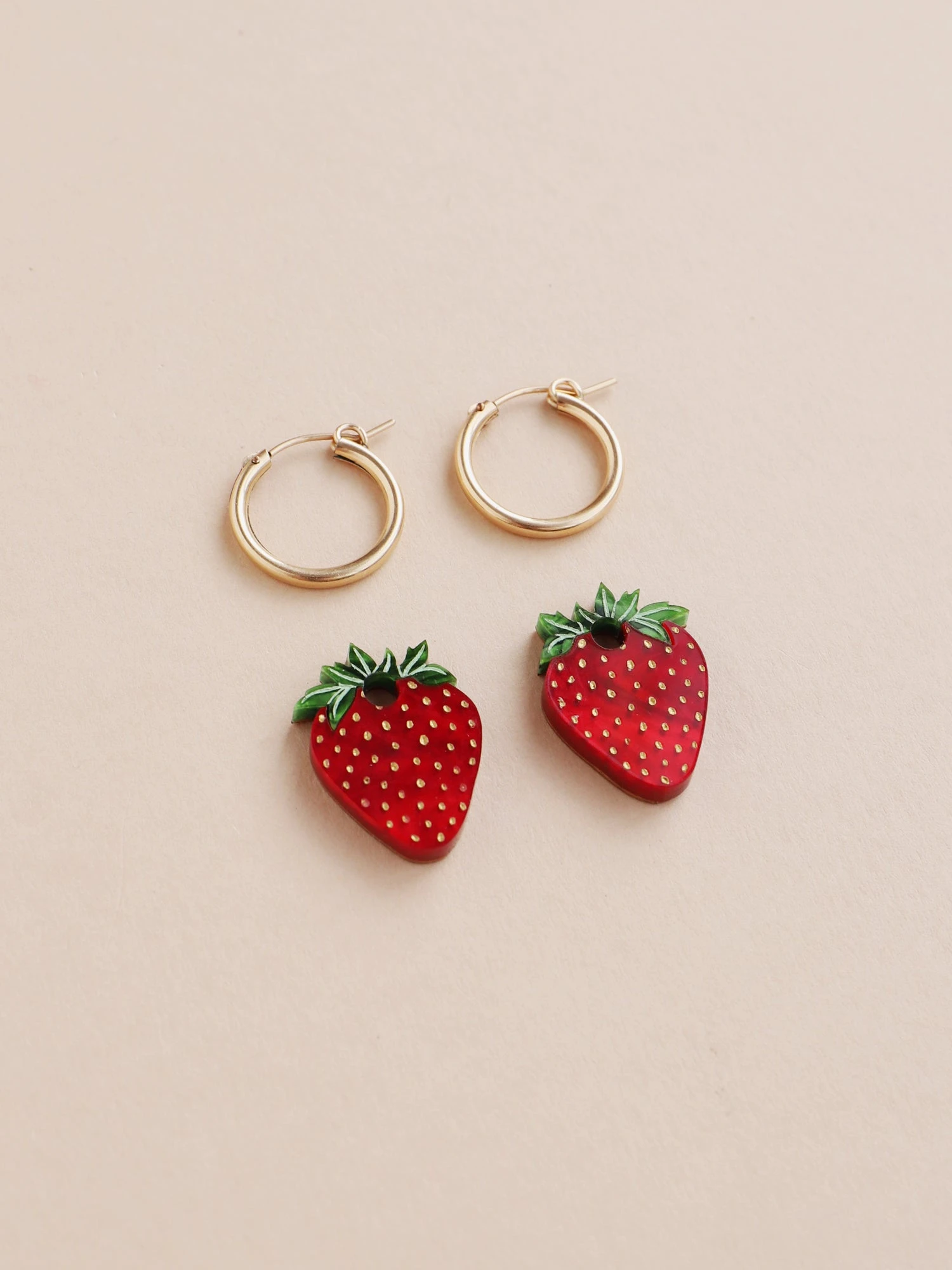 Wolf & Moon Strawberry II Hoops 6 Wolf & Moon Strawberry II Hoops - Image 4