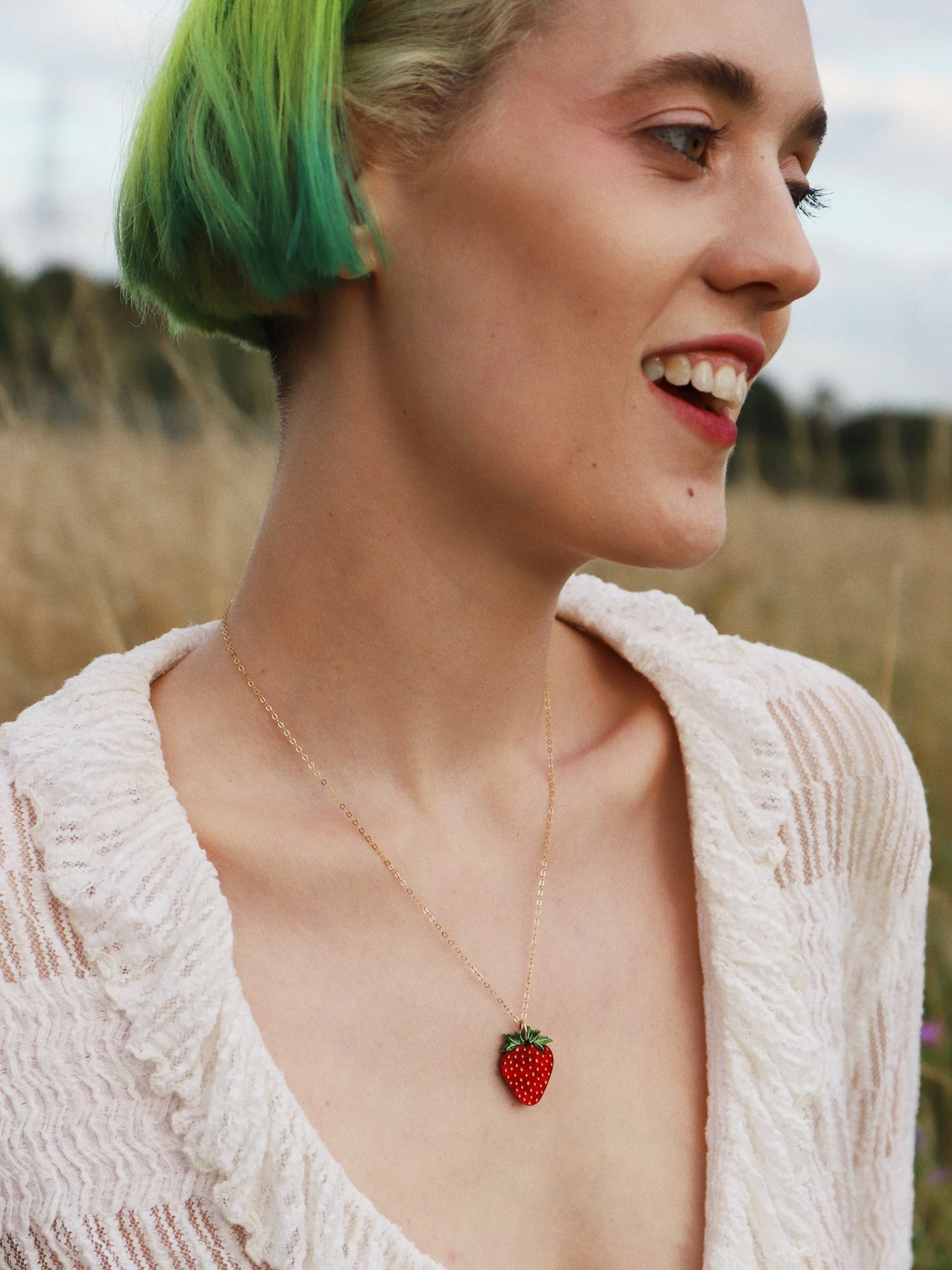 Wolf & Moon Strawberry Necklace II 4 Wolf & Moon Strawberry Necklace II - Image 2