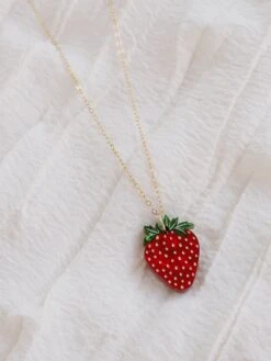 Wolf & Moon Strawberry Necklace II