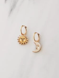 Wolf & Moon Sun & Moon Hoops -Wolf & Moon sun and moon hoops front