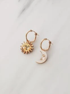Wolf & Moon Celestial Hoops Set -Wolf & Moon sun and moon hoops side 1b7c5745 508e 44c6 a2f6 6731ee072f01