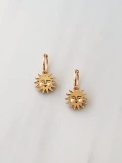 Wolf & Moon Sun Hoops -Wolf & Moon sun hoops front
