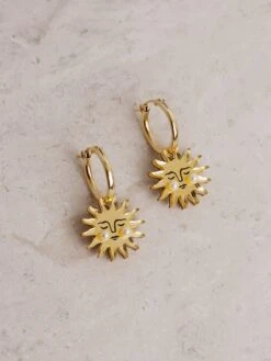 Wolf & Moon Sun Hoops