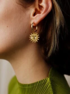 Wolf & Moon Sun Hoops -Wolf & Moon sun hoops model 9