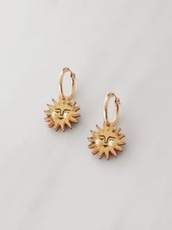 Wolf & Moon Sun Hoops -Wolf & Moon sun hoops side