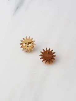 Wolf & Moon Sun Studs -Wolf & Moon sun studs back