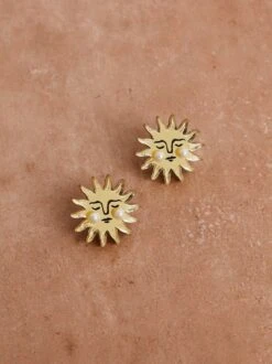 Wolf & Moon Sun Studs