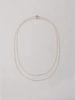 Wolf & Moon Gold-Filled Flat Cable Chain 13 Wolf & Moon Gold-Filled Flat Cable Chain -Wolf & Moon trace chain gold full view both