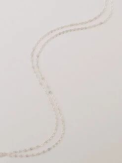 Wolf & Moon Sterling Silver Flat Cable Chain -Wolf & Moon trace chain silver medium crop
