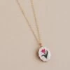 Wolf & Moon Tulip Charm Necklace 1 Wolf & Moon Tulip Charm Necklace -Wolf & Moon tulip charm necklace lifestyle 1