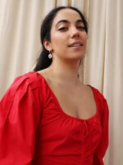 Wolf & Moon Market Day Hoops Set -Wolf & Moon tulip cherry charm hoops model 1