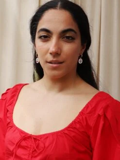 Wolf & Moon Market Day Hoops Set -Wolf & Moon tulip cherry charm hoops model 5