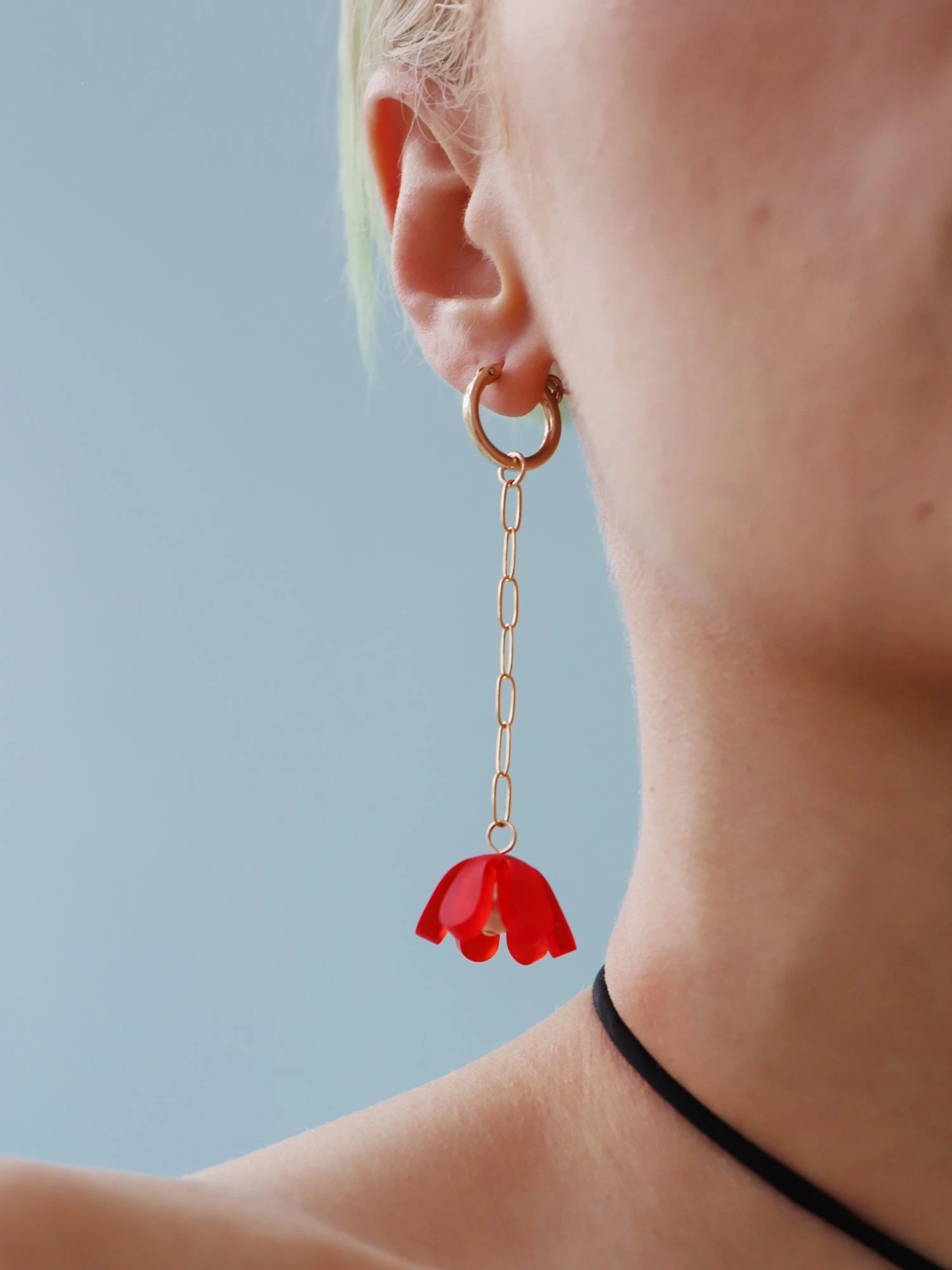 Wolf & Moon Tulip Drop Hoops In Blush 7 Wolf & Moon Tulip Drop Hoops In Blush - Image 5