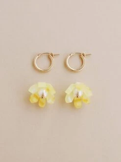 Wolf & Moon Tulip Hoops In Honey -Wolf & Moon tulip hoops honey lifestyle 1