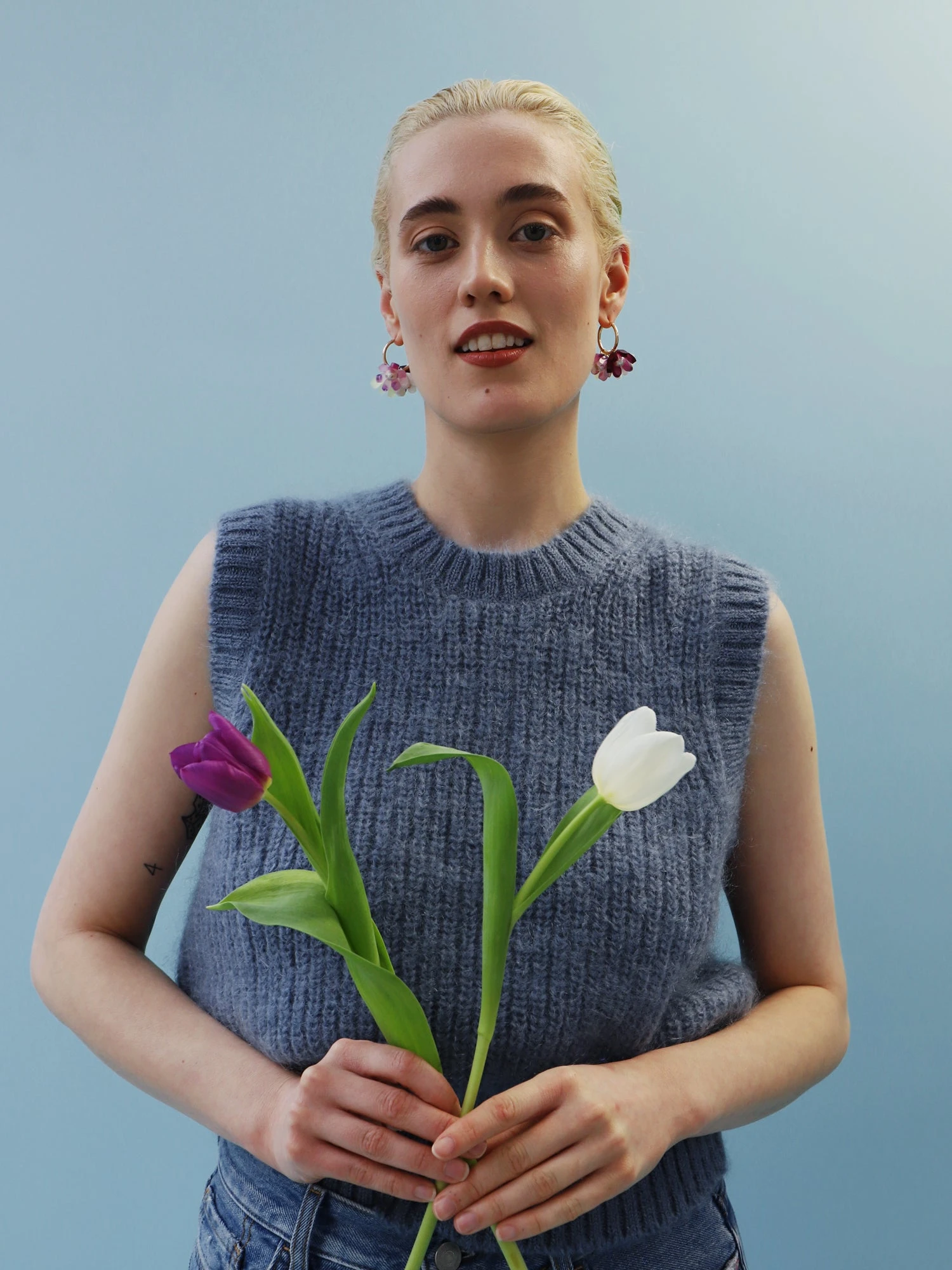 Wolf & Moon Tulip Meadow Hoops In Blackberry Crumble 7 Wolf & Moon Tulip Meadow Hoops In Blackberry Crumble - Image 5