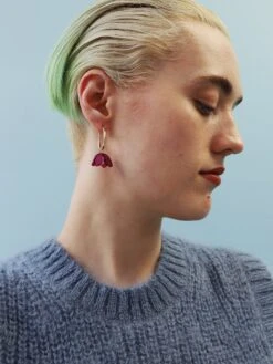 Wolf & Moon Tulip Meadow Hoops In Blackberry Crumble 15 Wolf & Moon Tulip Meadow Hoops In Blackberry Crumble -Wolf & Moon tulip meadow hoops blackberrycrumble model 3