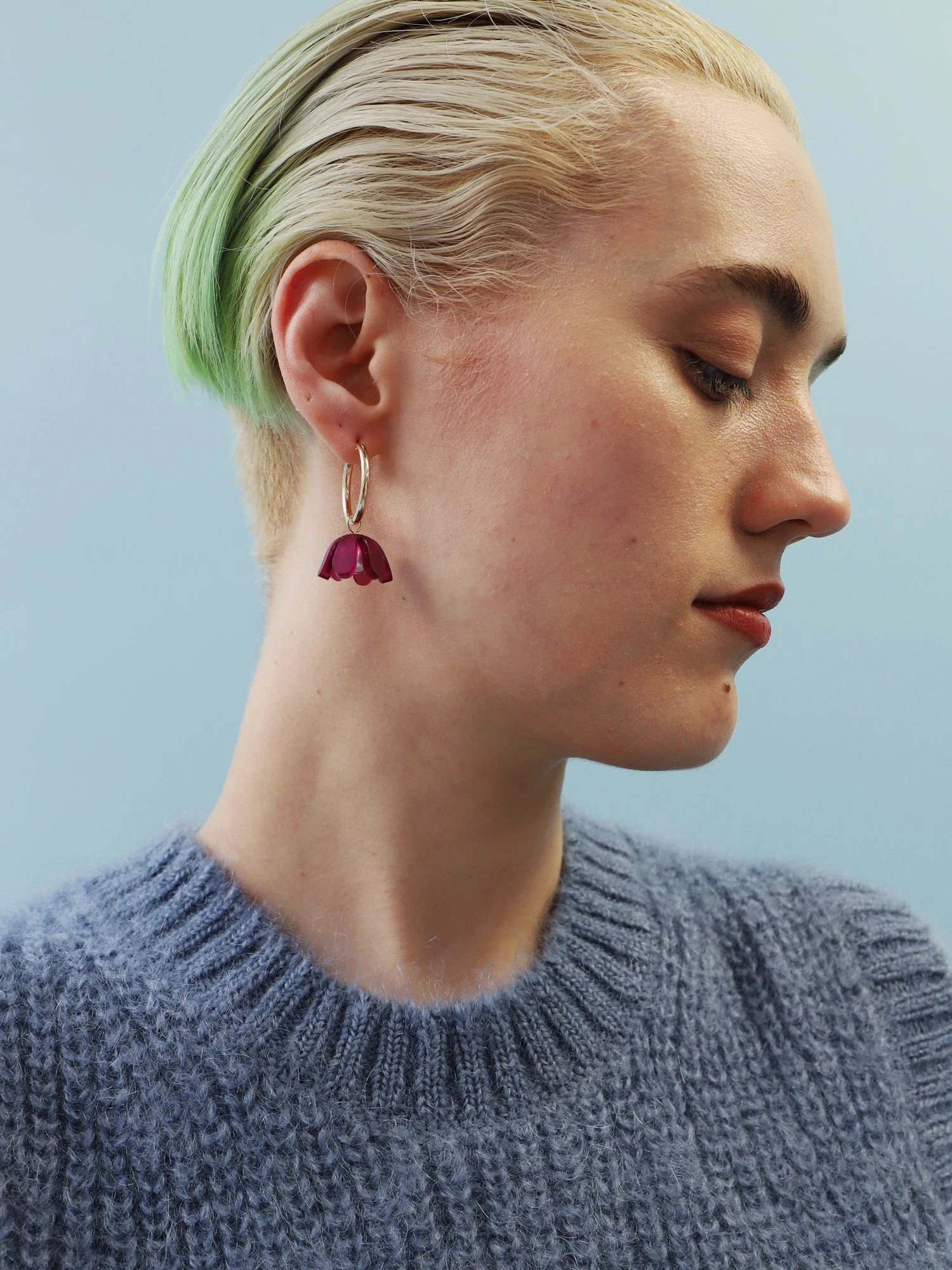 Wolf & Moon Tulip Meadow Hoops In Blackberry Crumble 8 Wolf & Moon Tulip Meadow Hoops In Blackberry Crumble - Image 6