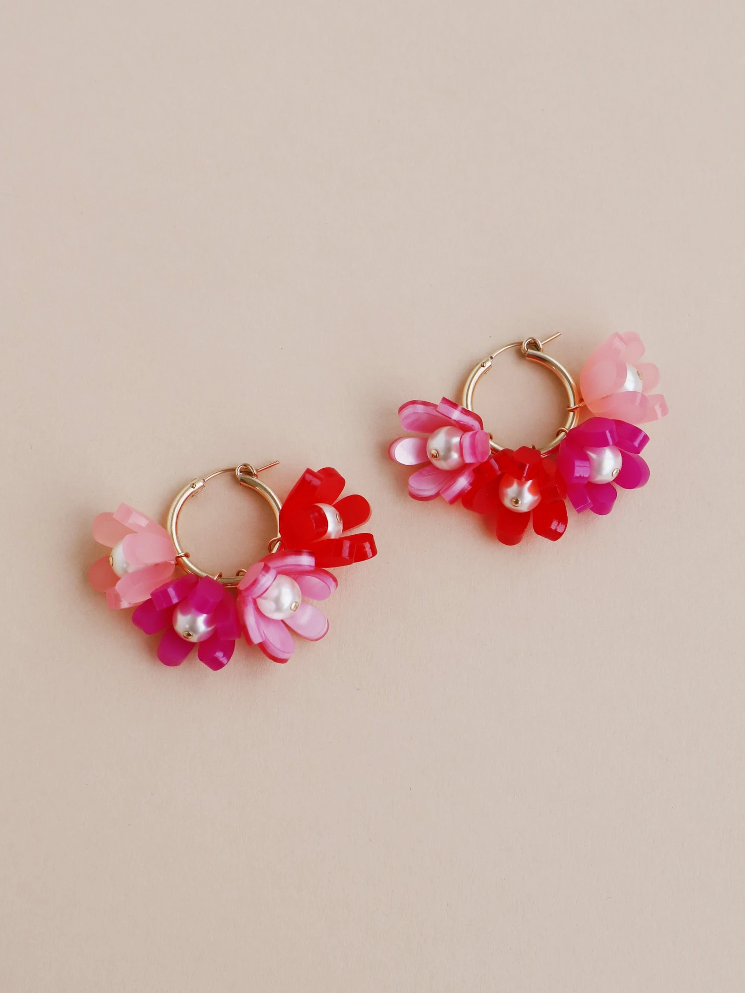 Wolf & Moon Tulip Meadow Hoops In Blush