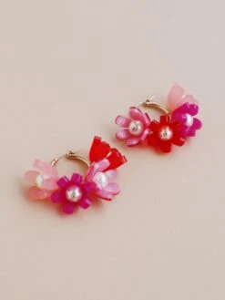 Wolf & Moon Tulip Meadow Hoops In Blush -Wolf & Moon tulip meadow hoops blush lifestyle 2