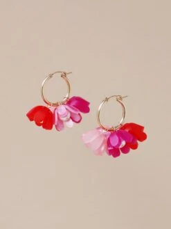 Wolf & Moon Tulip Meadow Hoops In Blush -Wolf & Moon tulip meadow hoops blush lifestyle 3