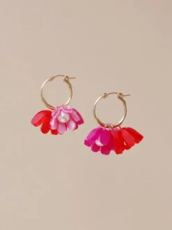Wolf & Moon Tulip Meadow Hoops In Blush -Wolf & Moon tulip meadow hoops blush lifestyle 4