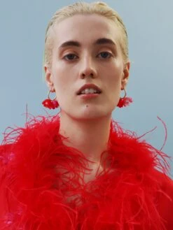 Wolf & Moon Tulip Meadow Hoops In Blush -Wolf & Moon tulip meadow hoops blush model 1