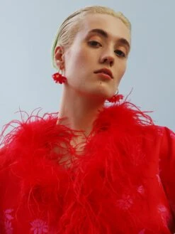 Wolf & Moon Tulip Meadow Hoops In Blush -Wolf & Moon tulip meadow hoops blush model 2