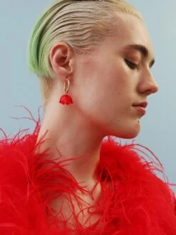 Wolf & Moon Tulip Meadow Hoops In Blush -Wolf & Moon tulip meadow hoops blush model 5