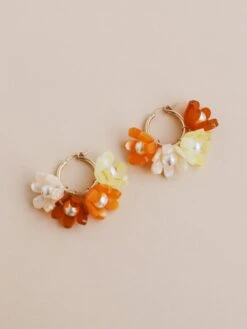 Wolf & Moon Tulip Meadow Hoops In Honey