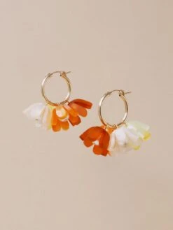 Wolf & Moon Tulip Meadow Hoops In Honey -Wolf & Moon tulip meadow hoops honey lifestyle 3