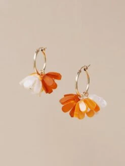 Wolf & Moon Tulip Meadow Hoops In Honey -Wolf & Moon tulip meadow hoops honey lifestyle 4